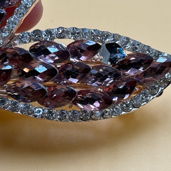 Vintage rhinestone barrette, hair accessory - Picture 2 of 5